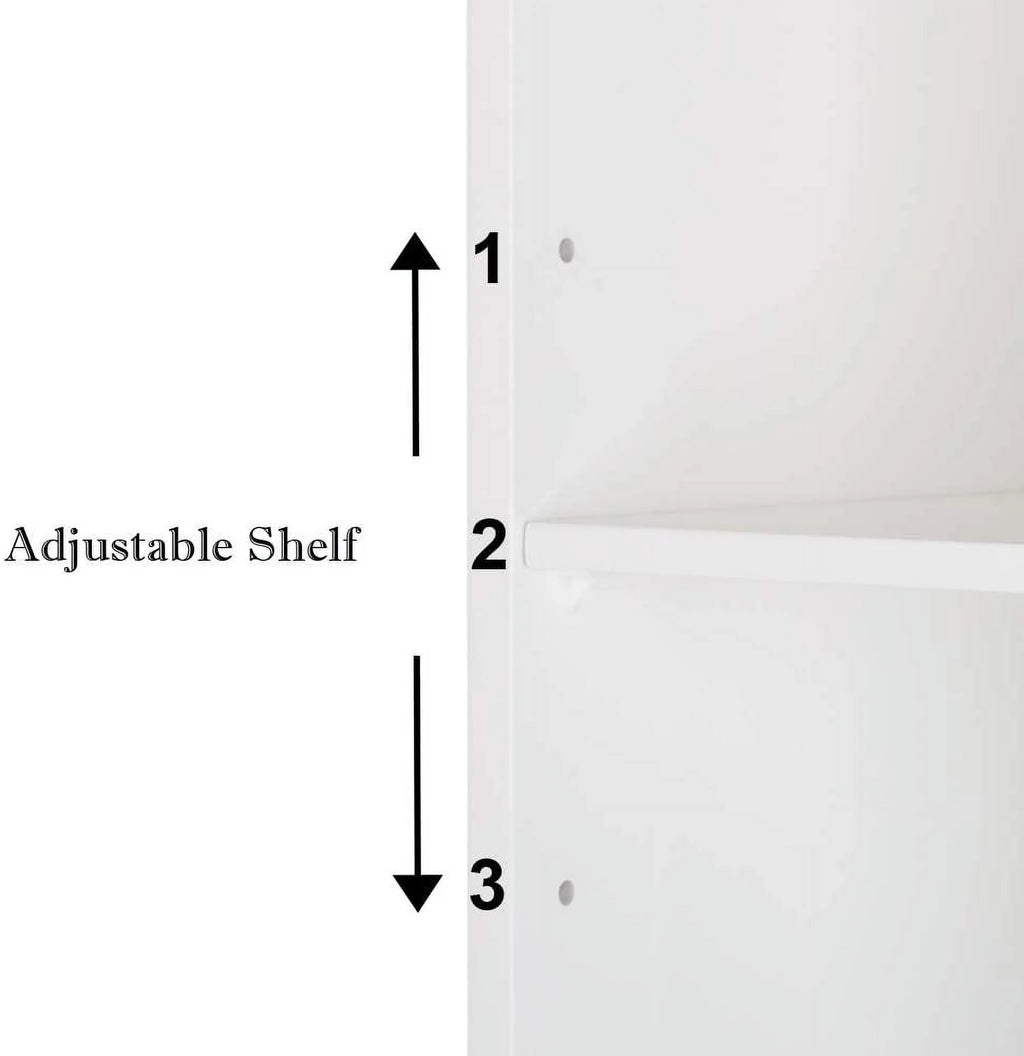 Organizer Bathroom Storage Door 2 White Single Wall Adjustable Mount BSL Cabinet with and Medicine Shelves Cabinet Mirrored