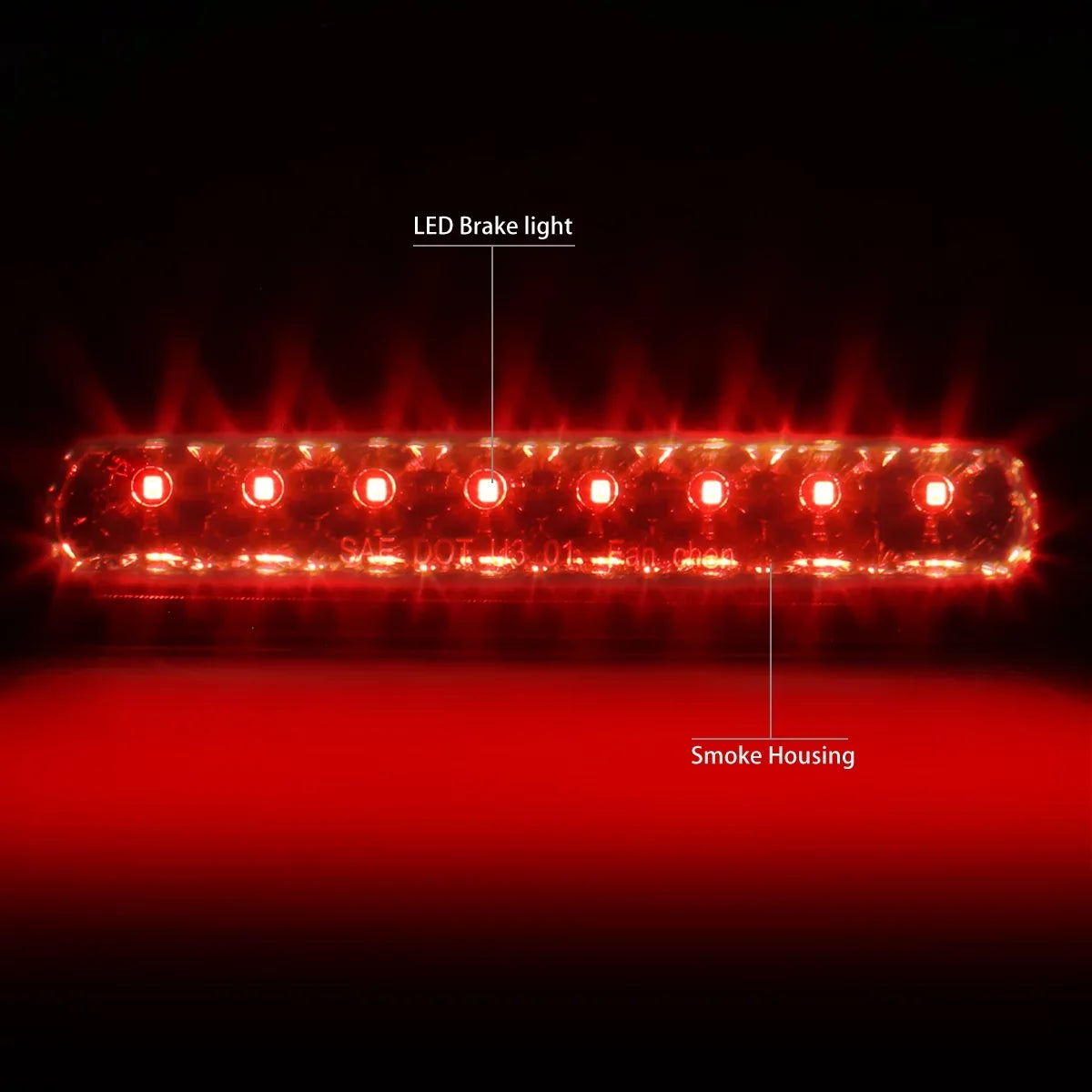 2009 08 05 4Runner Smoked to DNA 07 Toyota Stop For 04 N210 3BL-4RUNNER03-LED-SM Brake Housing 2003 Motoring Third LED 06 Tail Rear Light 3rd Lamp