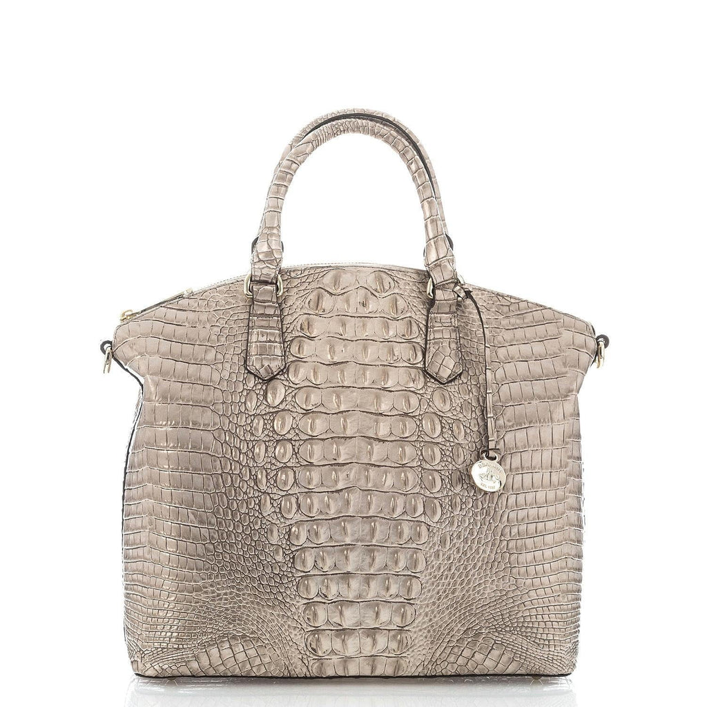 Duxbury Cane Sugar Large Satchel Silver/Metallic Brahmin