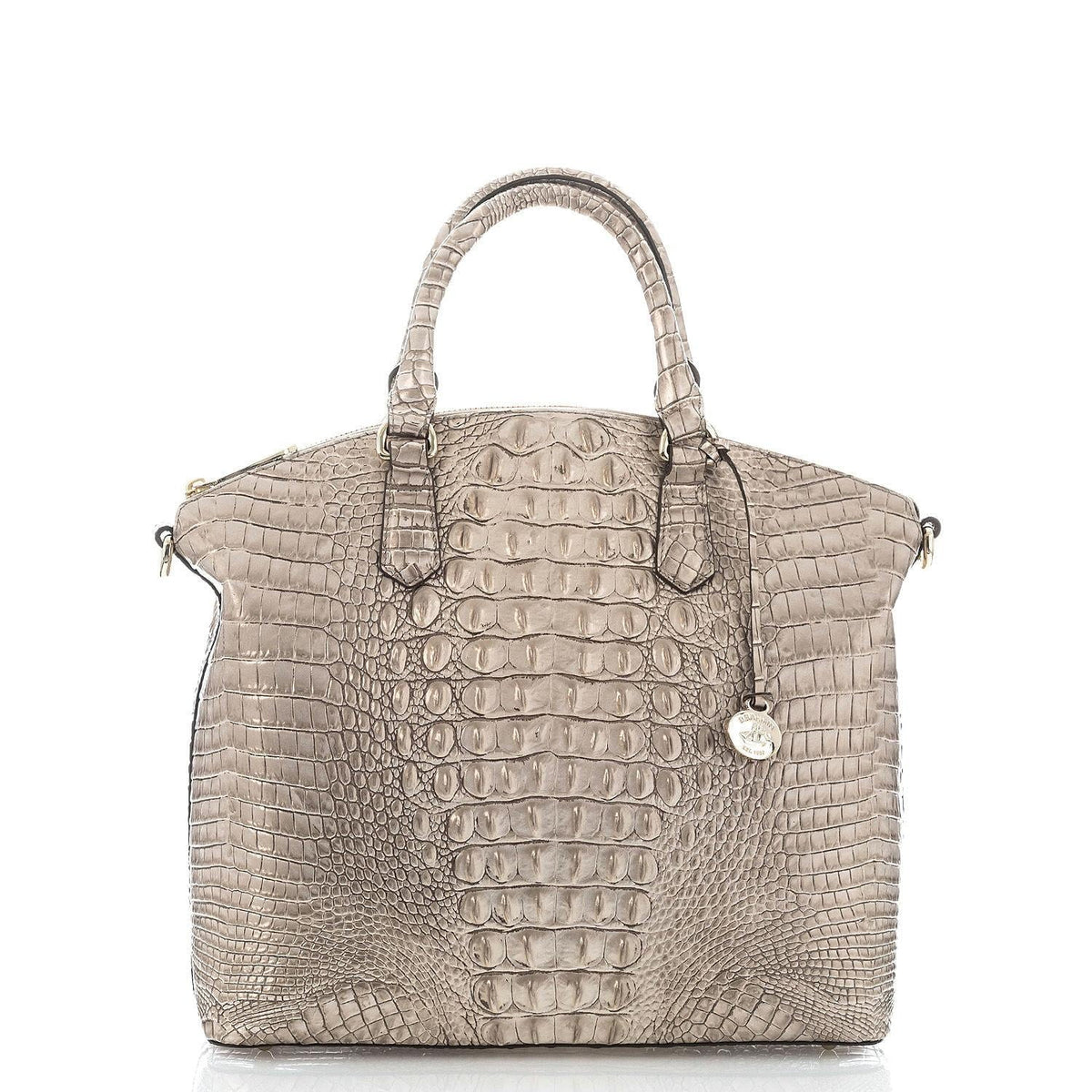 Duxbury Cane Sugar Large Satchel Silver/Metallic Brahmin
