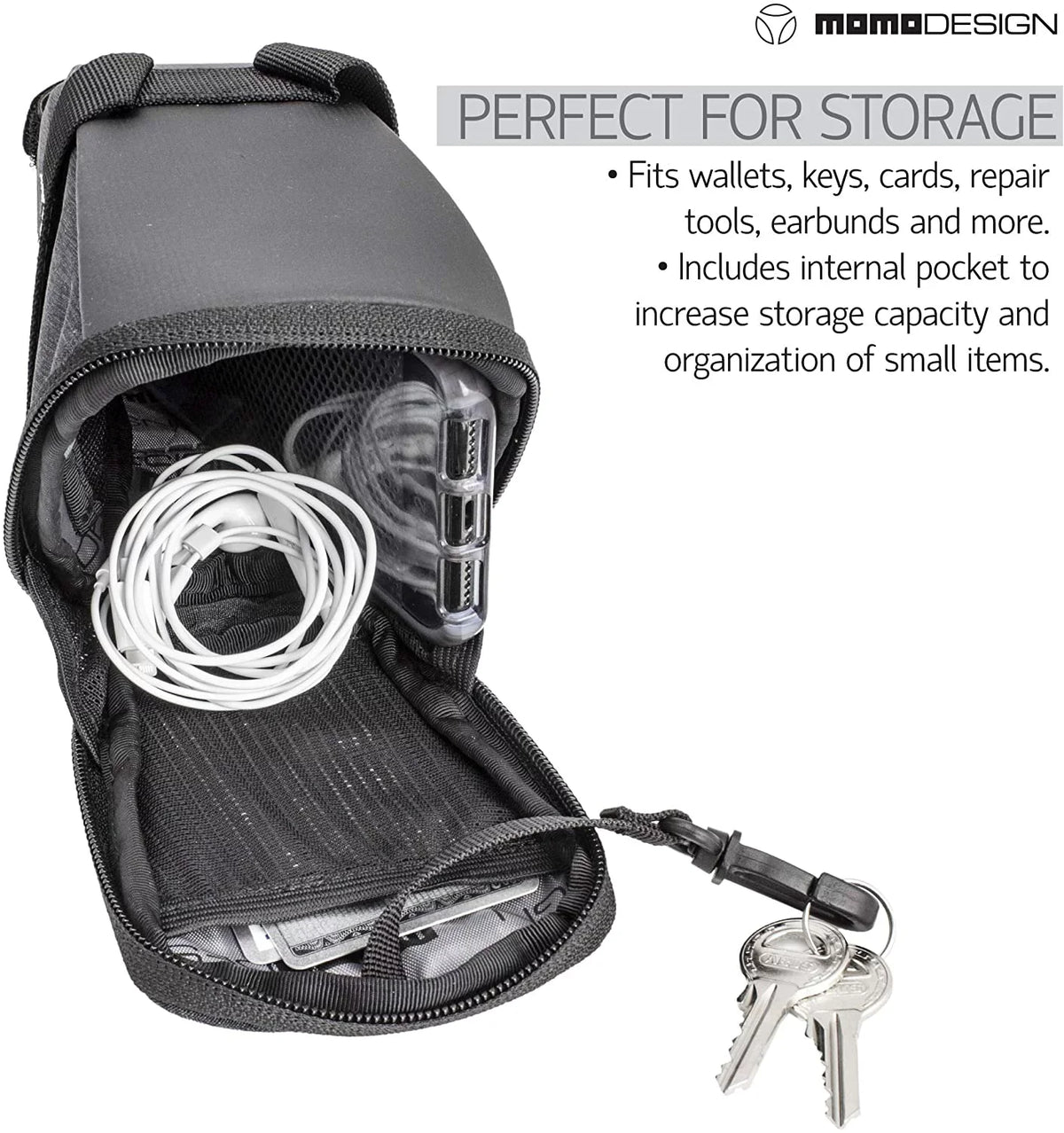 & MOMODESIGN Light Reflective Weather Safe Bike Design Capacity Led Bag for L Saddle Perfect Tail 1.2 Storage of