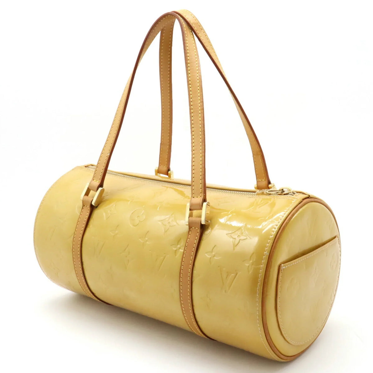 Pre-Owned (Fair) Handbag Bedford Yellow Enamel M91006 Beige Leather Vernis Monogram