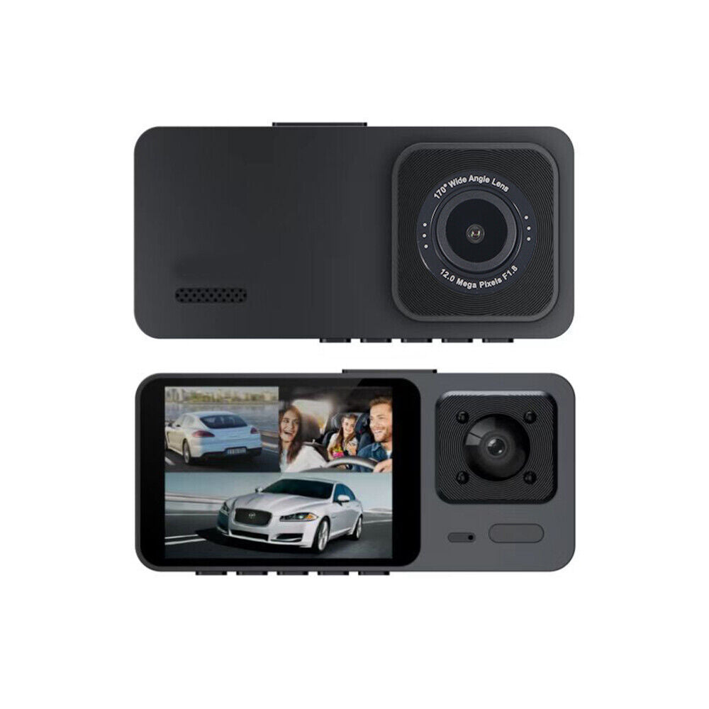 Dual Lens Dash Cam 1080P Lens Camera Video G-sensor Recorder Car 3 JLLOM Front/Rear/Inside HD