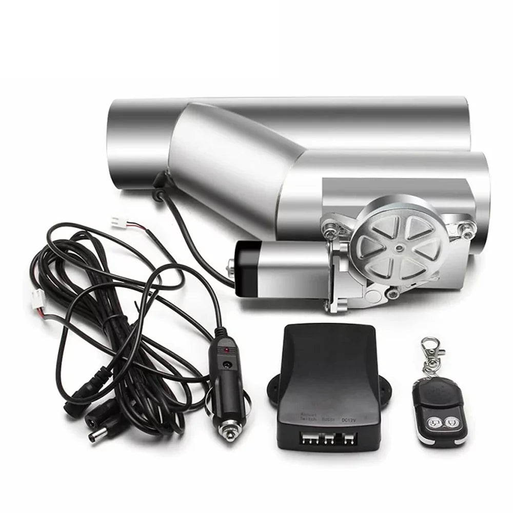 Top10 Electric Controller Valve Out Remote Pipe w/ Y E-cut Racing 2.5" Kit Exhaust 63mm