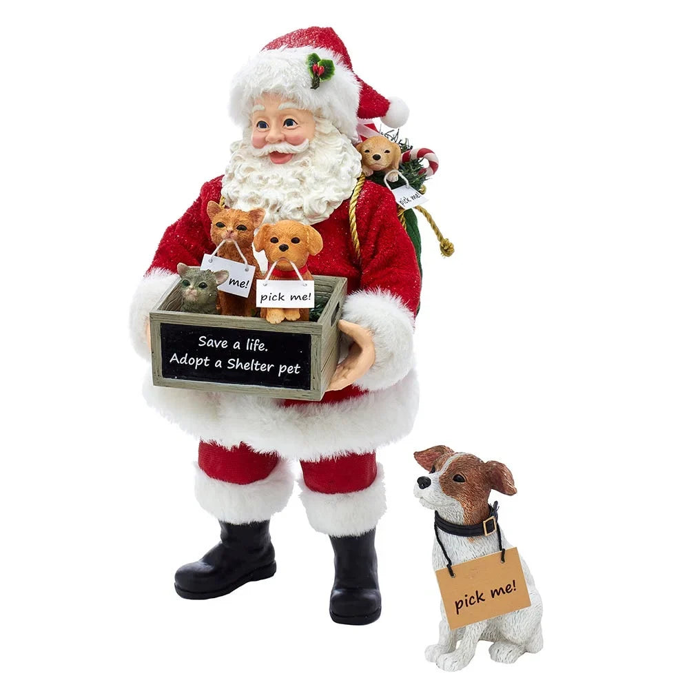 Dog, Set Kurt 2 with Fabriché™ Adler Santa 10.5-Inch Piece Adopt-a-Pet