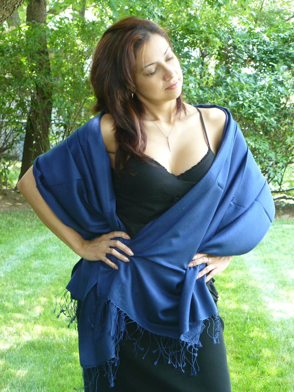 Shawl/Cashmere/Cashmere Scarf/Pashmina Scarf/Wool/Silk Scarf/Scarves/Shawl/Shawls/Stole/Wrap/Pashmina (Inky Navy)