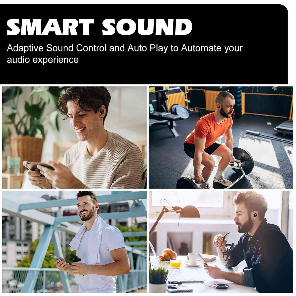 '+ Wireless Dual IPX5 Case, Pro Connection, Water Bluetooth Balanced, Earbuds Compatible Lenovo Bass Connect, Bluetooth 5.2 Black, Boost K12 Charging UrbanX Resistance, with True
