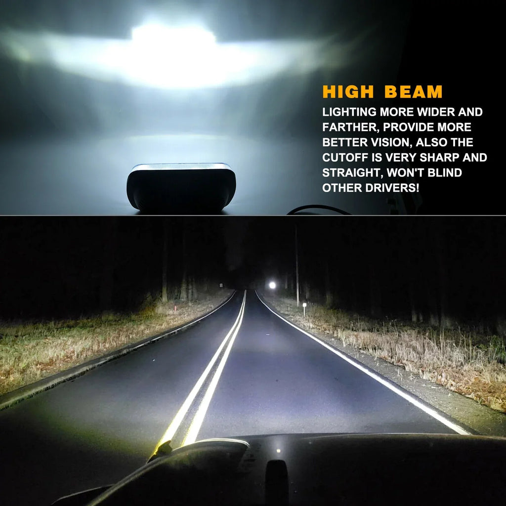 Hi 5x7" XJ For LED Beam Jeep Pair Lo Chevrolet DRL 7x6" 400W Headlight Cherokee