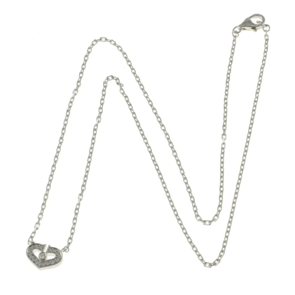 Diamond (Like Cartier Heart CARTIER C Pre-Owned Necklace 18K Ladies BRJ10000000119253 New)