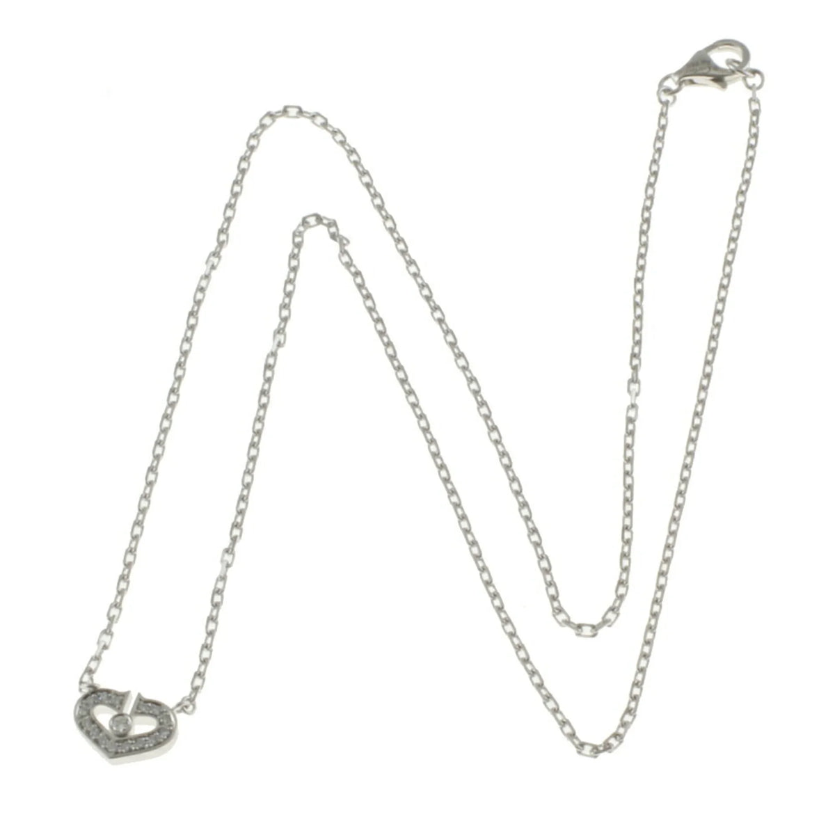Diamond (Like Cartier Heart CARTIER C Pre-Owned Necklace 18K Ladies BRJ10000000119253 New)