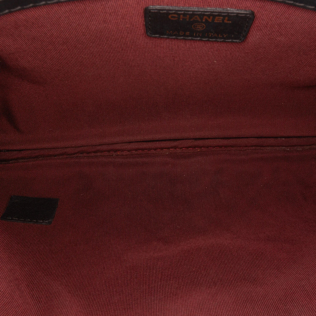 (Good) O Pre-Owned Leather Authenticated Pouch Case Lambskin Unisex Black Reissue