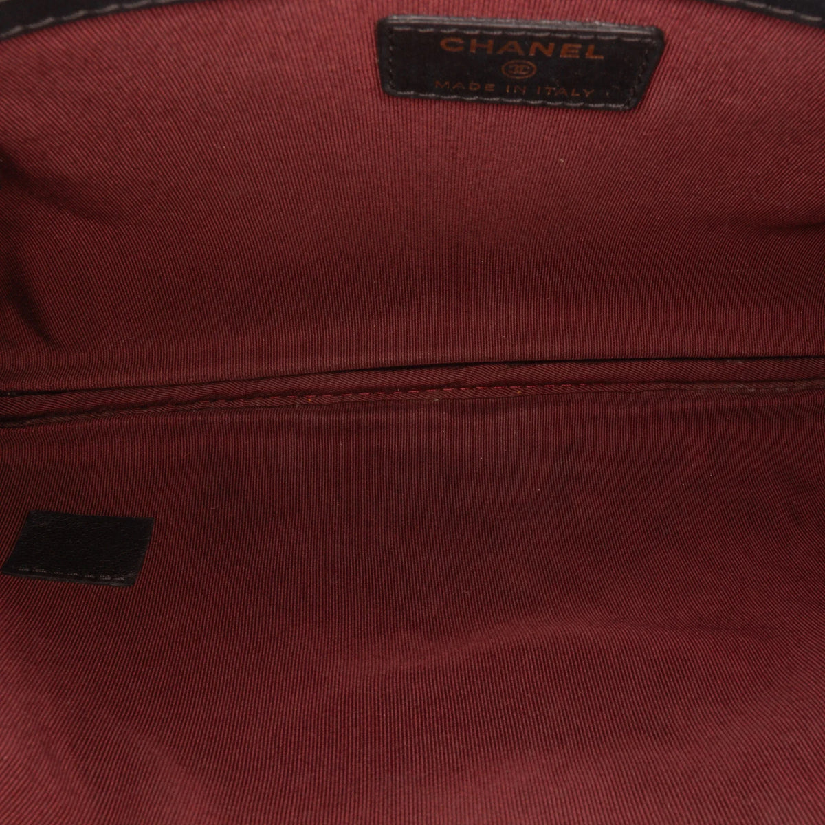 (Good) O Pre-Owned Leather Authenticated Pouch Case Lambskin Unisex Black Reissue