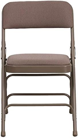 Pack 4 Curved HERCULES Chair Triple Braced Beige Folding Series Fabric Hinged Metal Double &