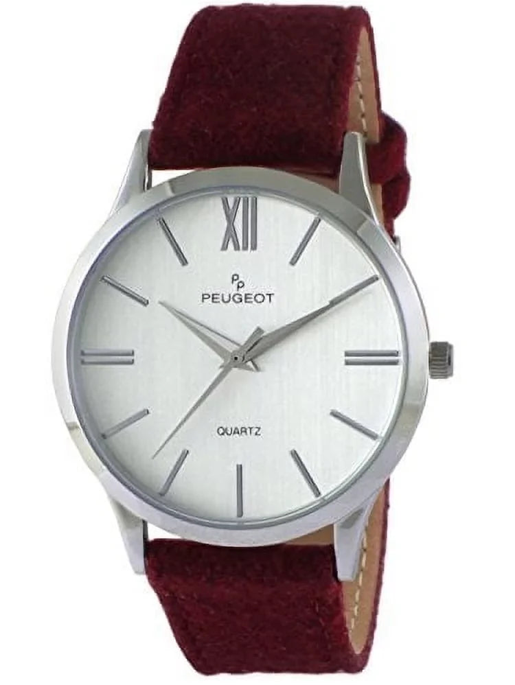 Strap Slim Wine Watch Case Wool Silver