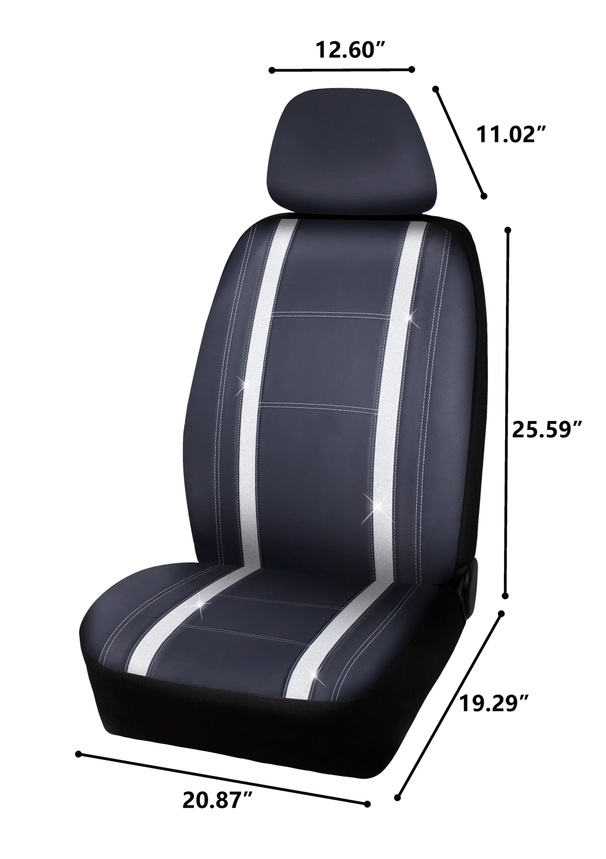 Leather 2102SC035 2 Premium Diamond Seat Car Piece Auto Cover - Fit Drive Black, Checker Universal