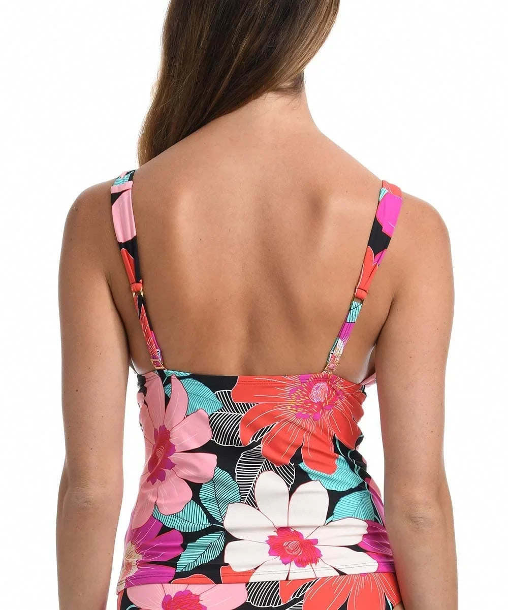 dimension Tankini La Pink Women's Swimsuit Knot Trim Top Blanca 6