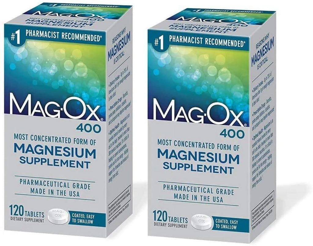 Dietary 400 Supplement Oxide Magnesium form Magnesium Most Concentrated of Tablets MagOx 120