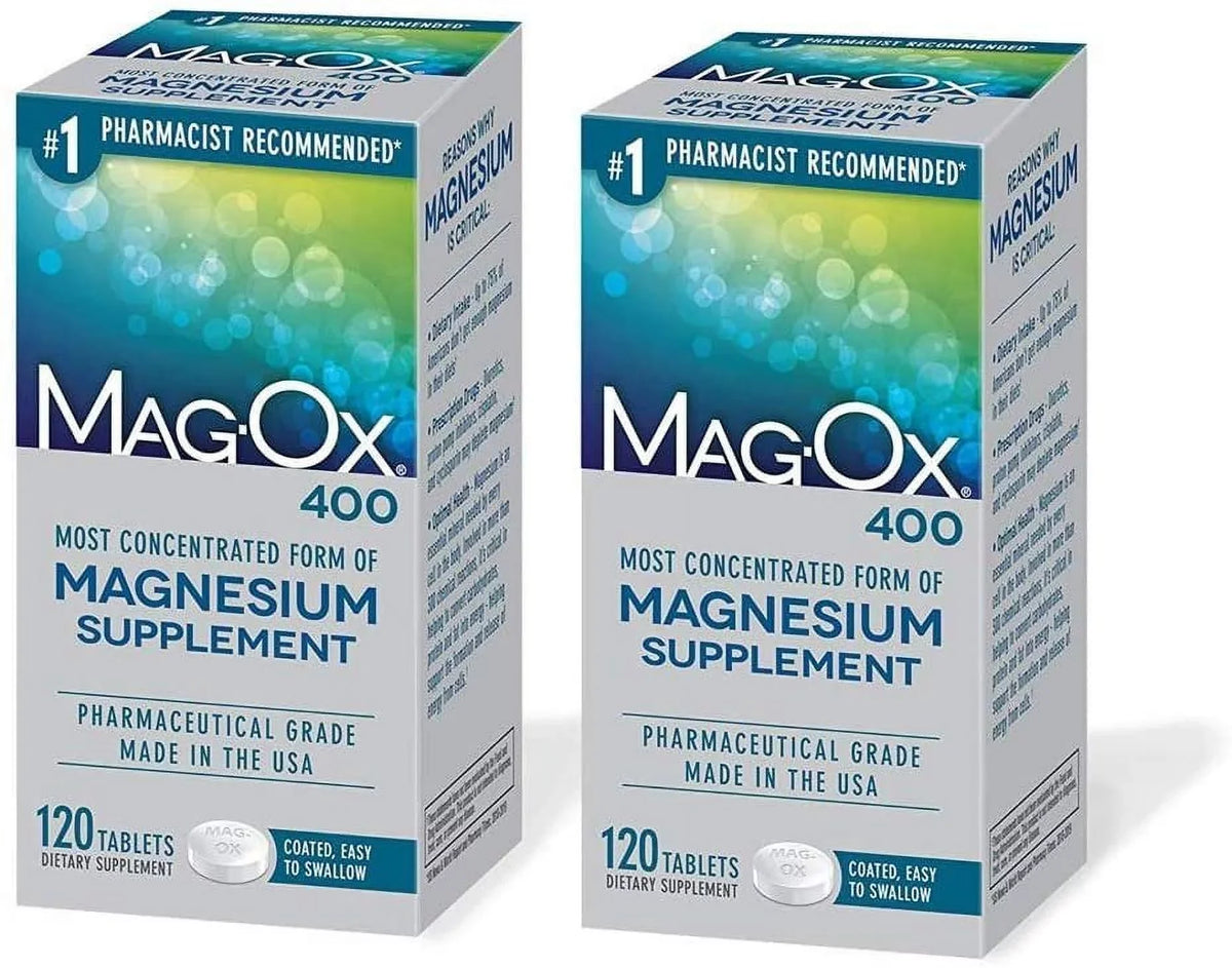Dietary 400 Supplement Oxide Magnesium form Magnesium Most Concentrated of Tablets MagOx 120