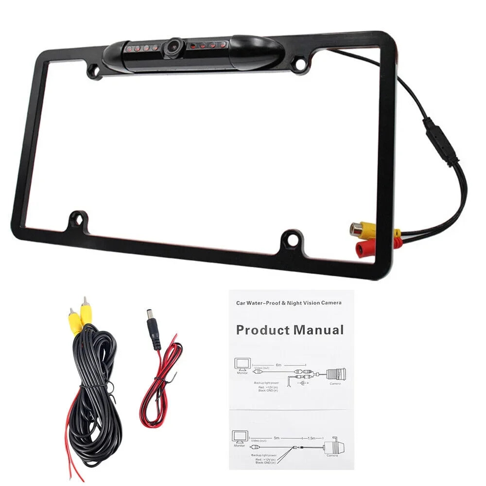 Plate with Backup Rear Vision Car Camera Night - View License Frame