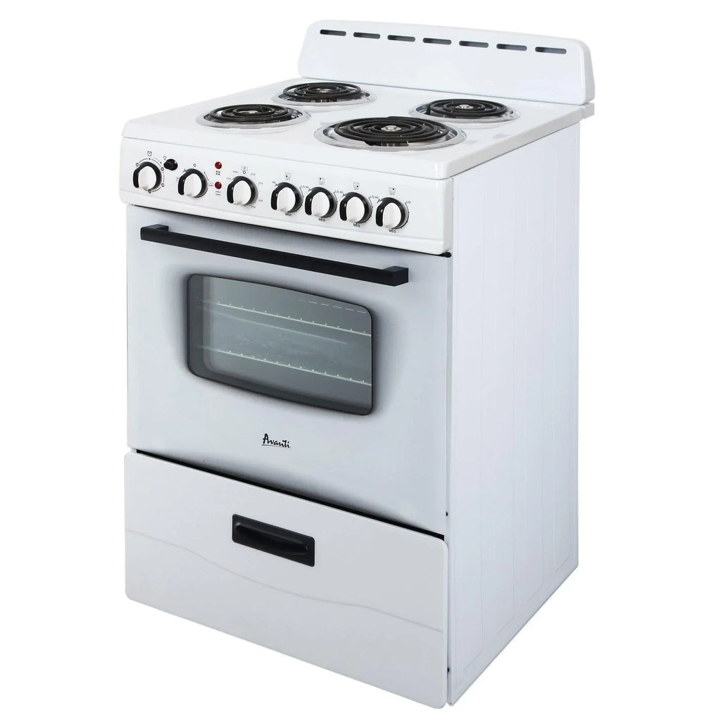 Inch - ERU240P0W Avanti Freestanding 24 Electric Range White