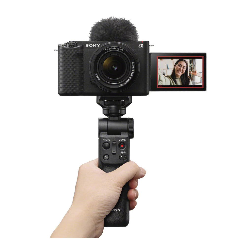 Alpha ZV-E1 Kit and Grip, 50mm Camera Mic (Black) with Mirrorless Lens,