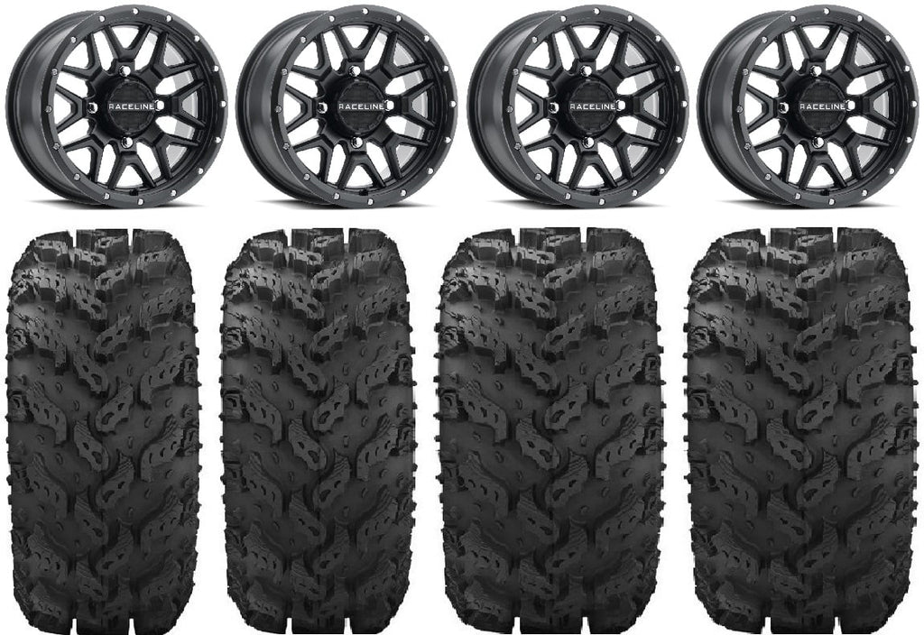 Wheels Pro Tires Black Krank Raceline Mule Reptile Kawasaki 27" FXT 14"