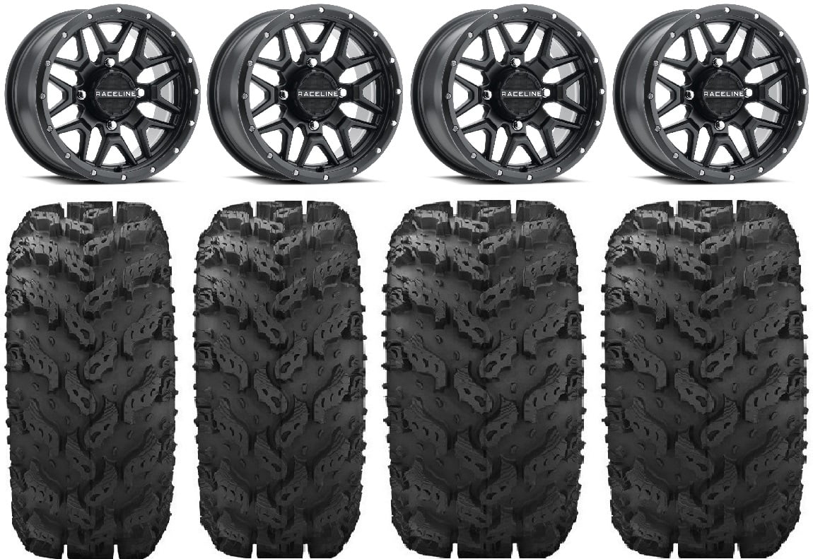 Wheels Pro Tires Black Krank Raceline Mule Reptile Kawasaki 27" FXT 14"