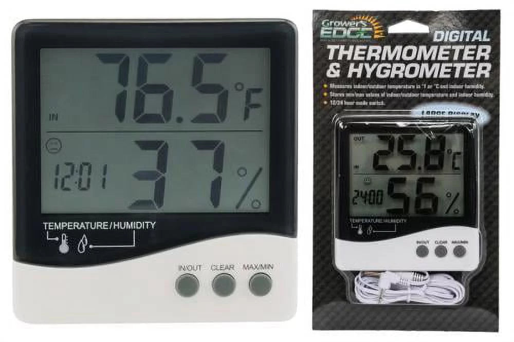 Thermometer Large Edge (20/Cs) Hygrometer Grower's / Display