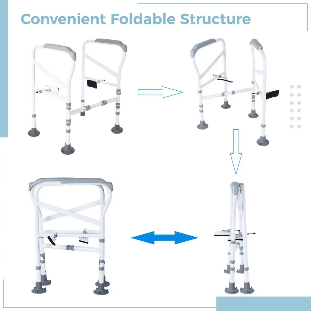 for Frame, Support Toilet Rails Elderly, Aid with Disabled, Safety Fit Toilet Non-Slip Standing Free-Assembly, Handles Adjustable Toilet Toilets Large All Safety Toilet for Mats,