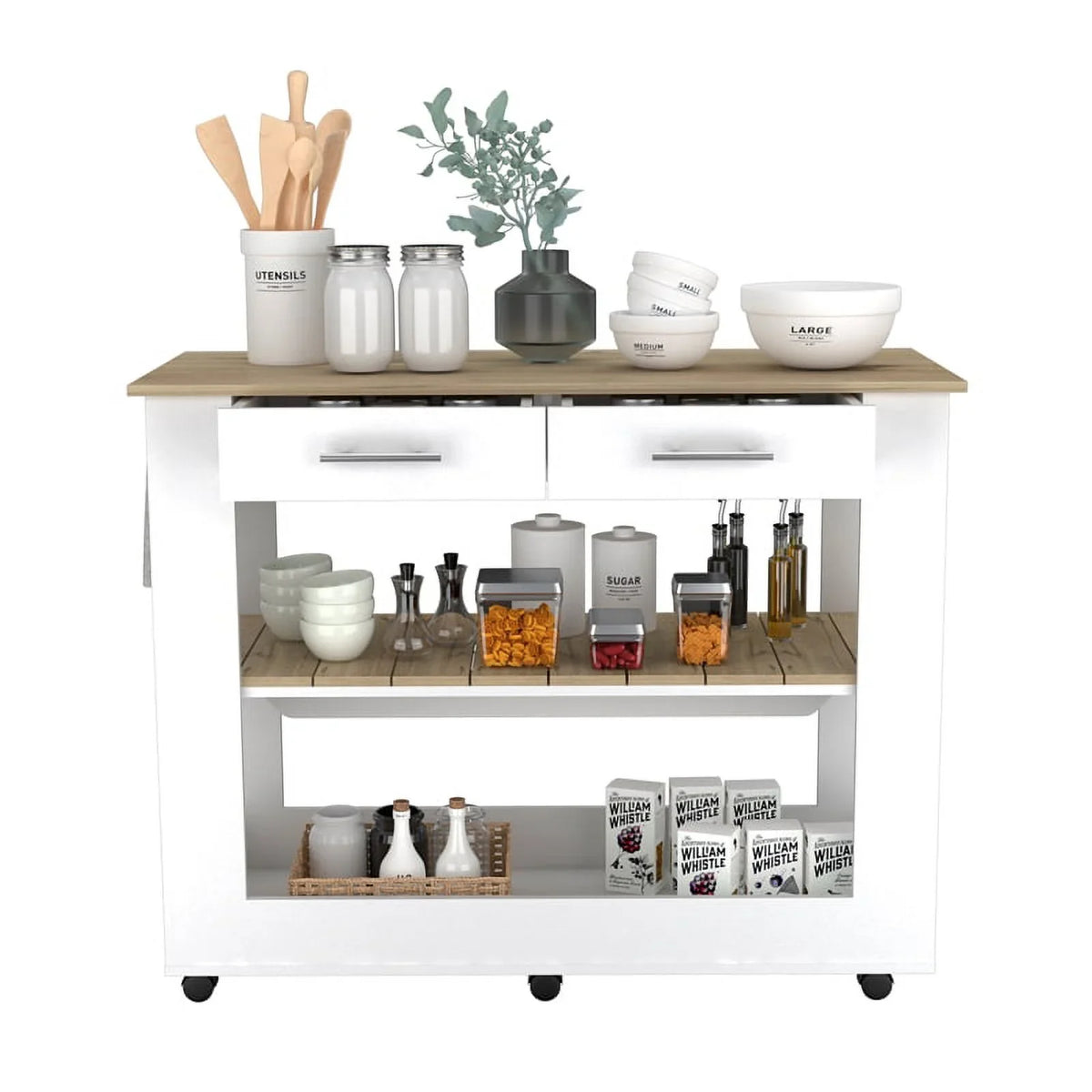 Square Home Island Utility with Wood and Set Kitchen 2-Piece Sink