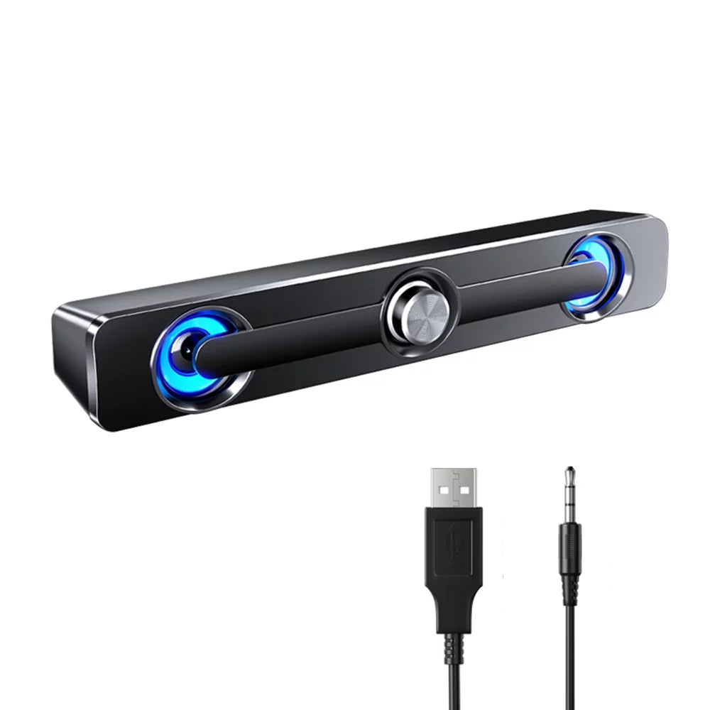 Speaker Bass Tablet Surround Box Laptop MP3 PC Stereo Bar Subwoofer Sound Speaker, for Wired Phone V-111 USB Wired Speaker MP4 Powerful Computer
