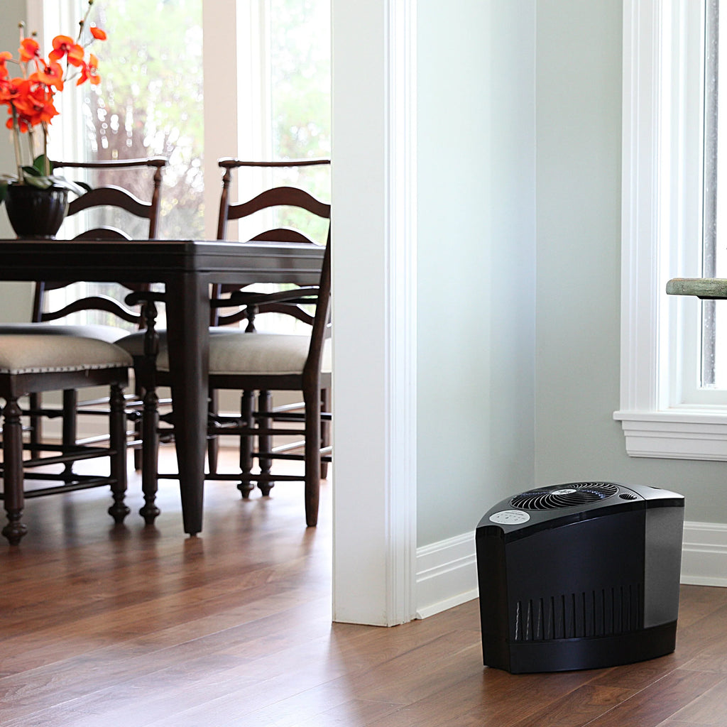ft Evaporative Vornado Evap3 sq Humidifier, Room Coverage, 700 Whole Black