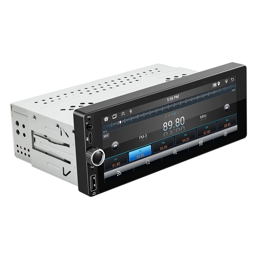 Reverse Inch - Single-Din Navigation Touchscreen, Image, Wheel Car Phone Radio, Auto Link, Control Android with GPS RDS Steering Support, Stereo Android Mirror 6.86 and Connection, WiFi/BT 13
