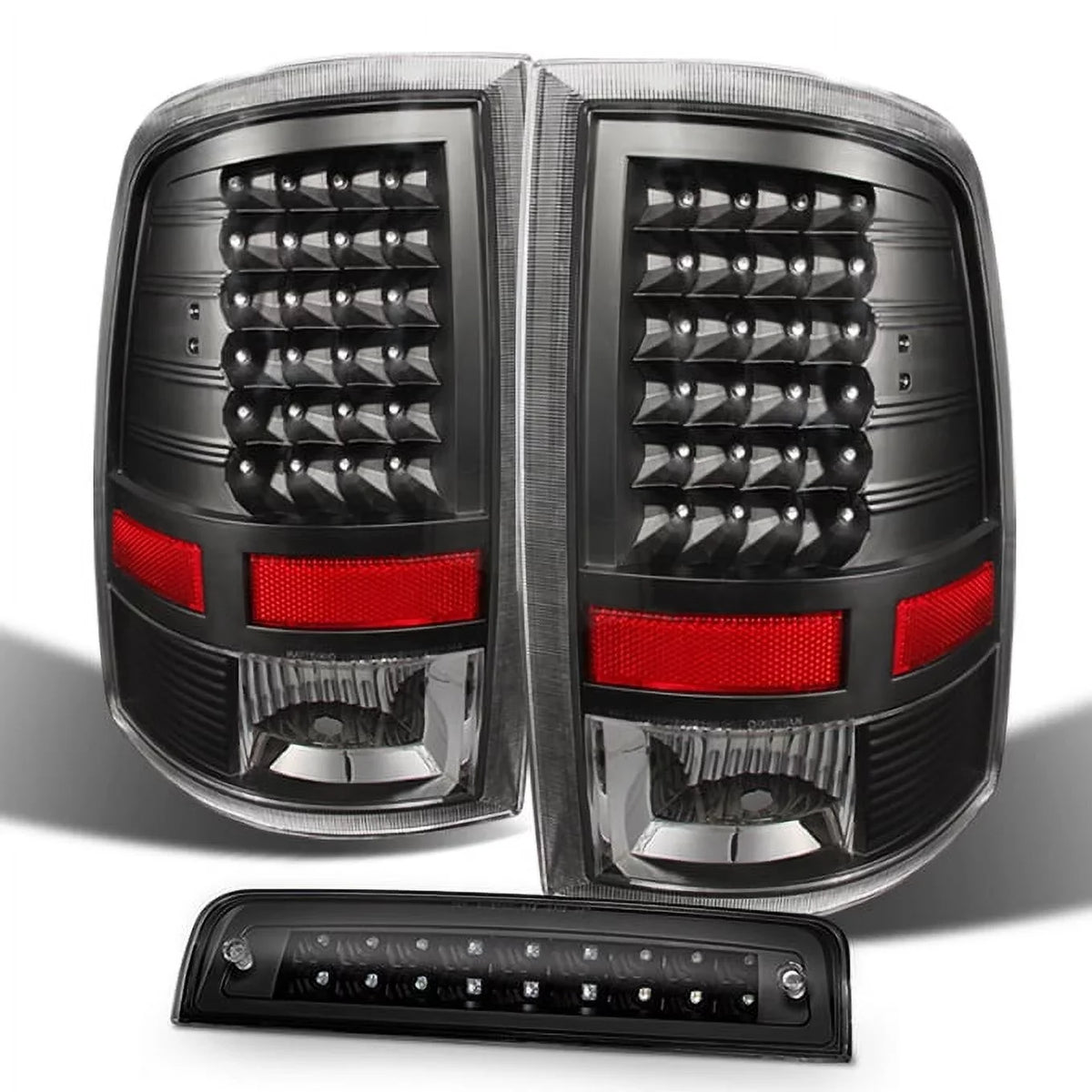 LED Ram 2500 1500 | Black Pickup Ram AKKON 2009-18 For Dodge - 2010-18 Brake Lamp 3500 LED + Taillights 3Rd Pair
