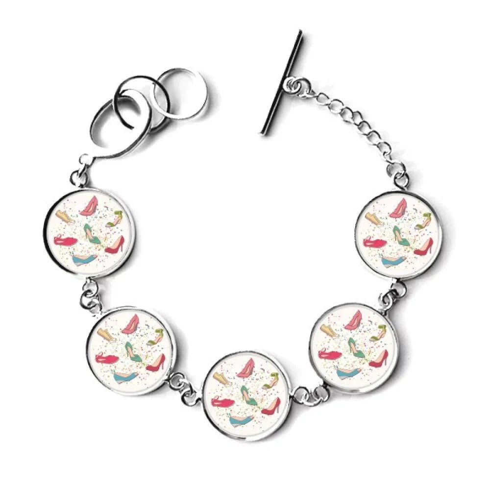 Bracelet High Charm Bangle Shoes Pattern Chain Colorful Heels Cartoon Jewelry