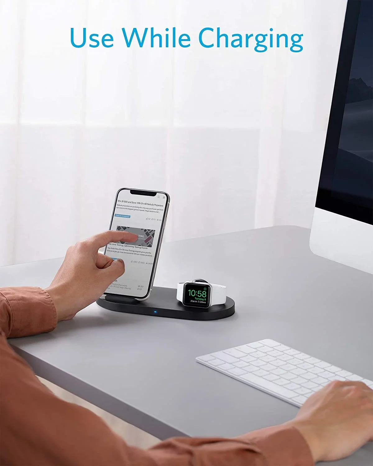 11 Anker Sense Charging 11, 2-in-1 Charger, Not Wireless iPhone Station SE/6/5/4/3/2/1, Charging Holder Pro Cable Watch Charging QC Watch (Watch PowerWave 2020, with with Included) SE Stand for