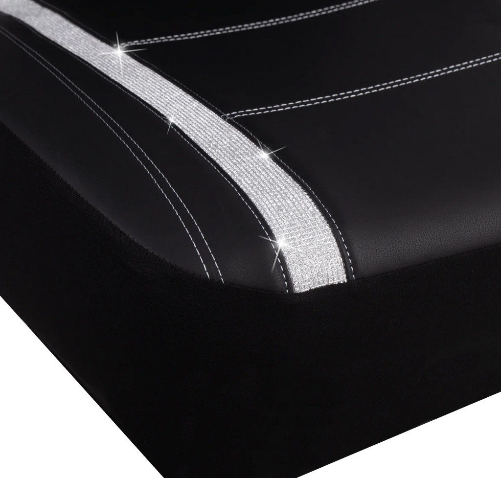 Leather 2102SC035 2 Premium Diamond Seat Car Piece Auto Cover - Fit Drive Black, Checker Universal