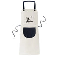 Adjustable Bib Kitchen Sports Pinafore Volleyball American Apron Cotton Linen BBQ Pocket