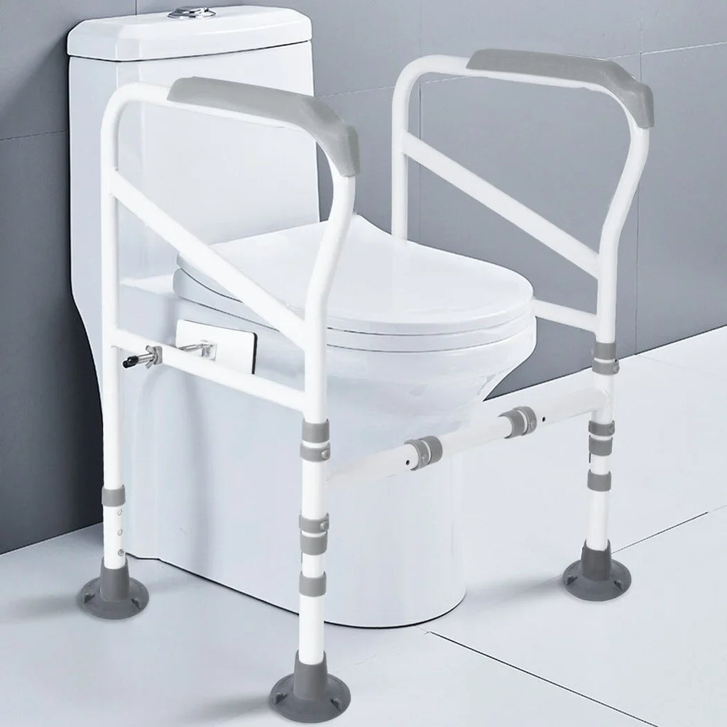 for Frame, Support Toilet Rails Elderly, Aid with Disabled, Safety Fit Toilet Non-Slip Standing Free-Assembly, Handles Adjustable Toilet Toilets Large All Safety Toilet for Mats,