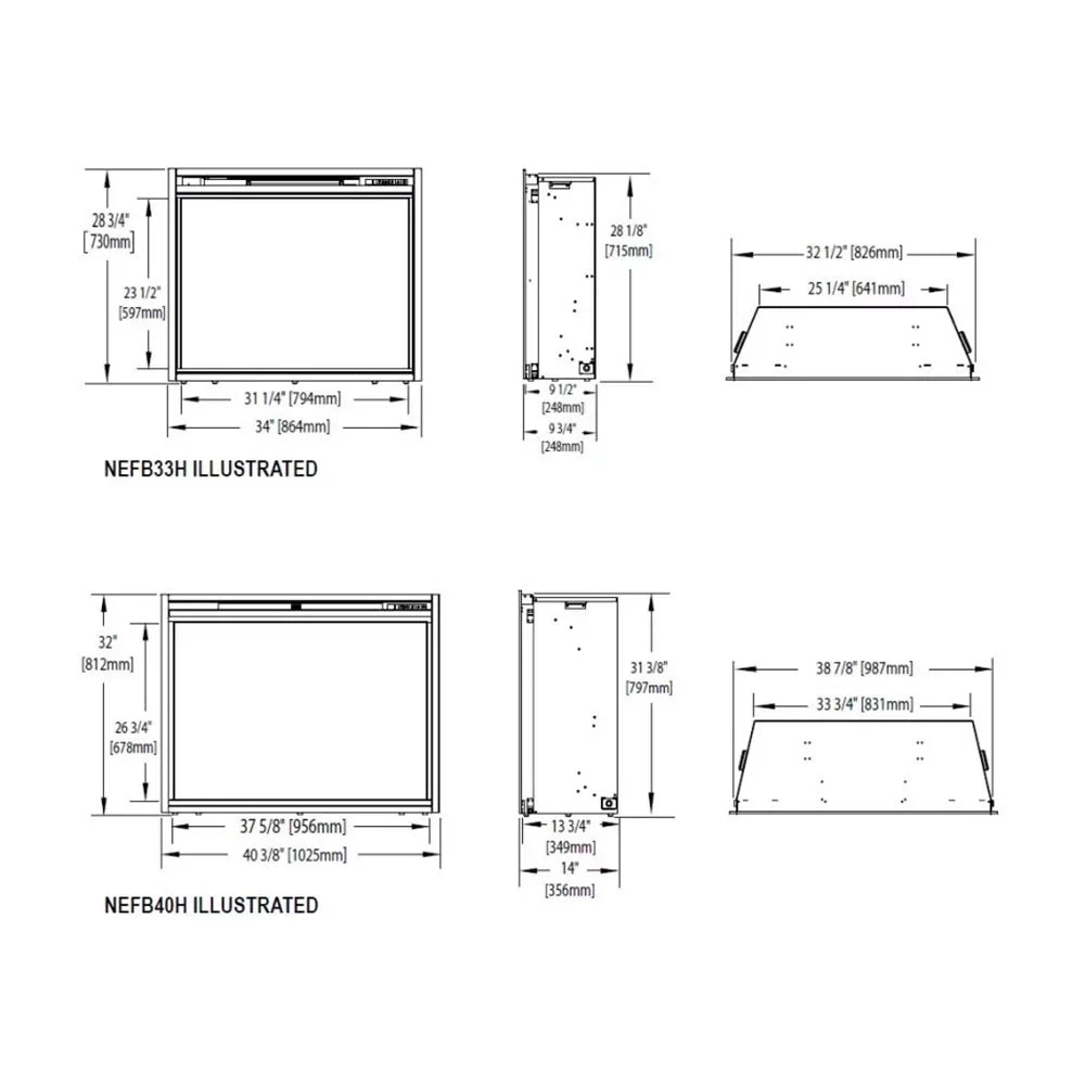 Built-in in. Firebox 40 Napoleon Electric Insert
