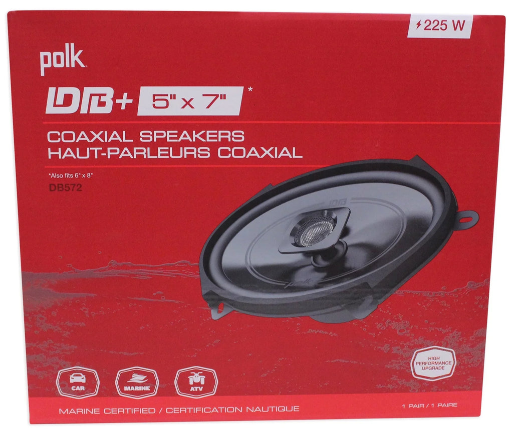 5x7" (2) Car Audio 225w Speakers Polk ATV/Motorcycle/Boat Rockmat DB572 Audio +