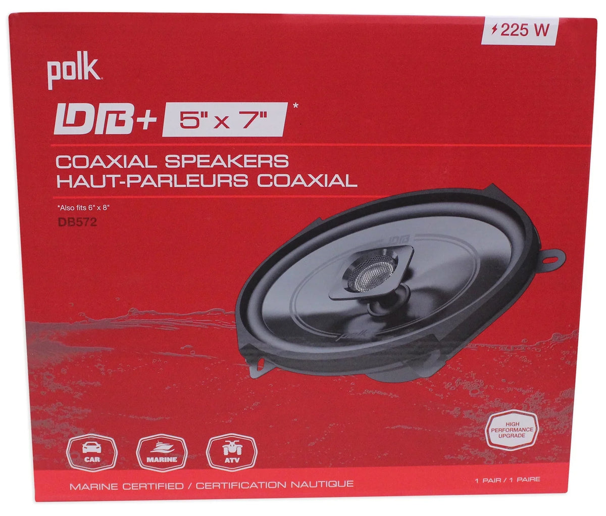 5x7" (2) Car Audio 225w Speakers Polk ATV/Motorcycle/Boat Rockmat DB572 Audio +