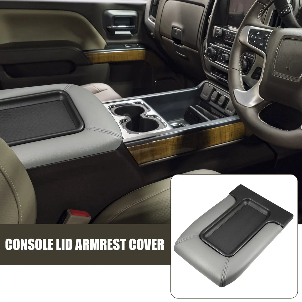 Faux for Gray Bargains Escalade Cadillac Protector 2003-2004 Console Cover Lid Unique Seat Leather Armrest Center Box