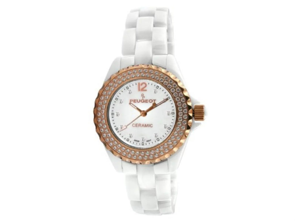 Watch Women's PS4892WR Ceramic Swarovski Dial Swiss White Crystal