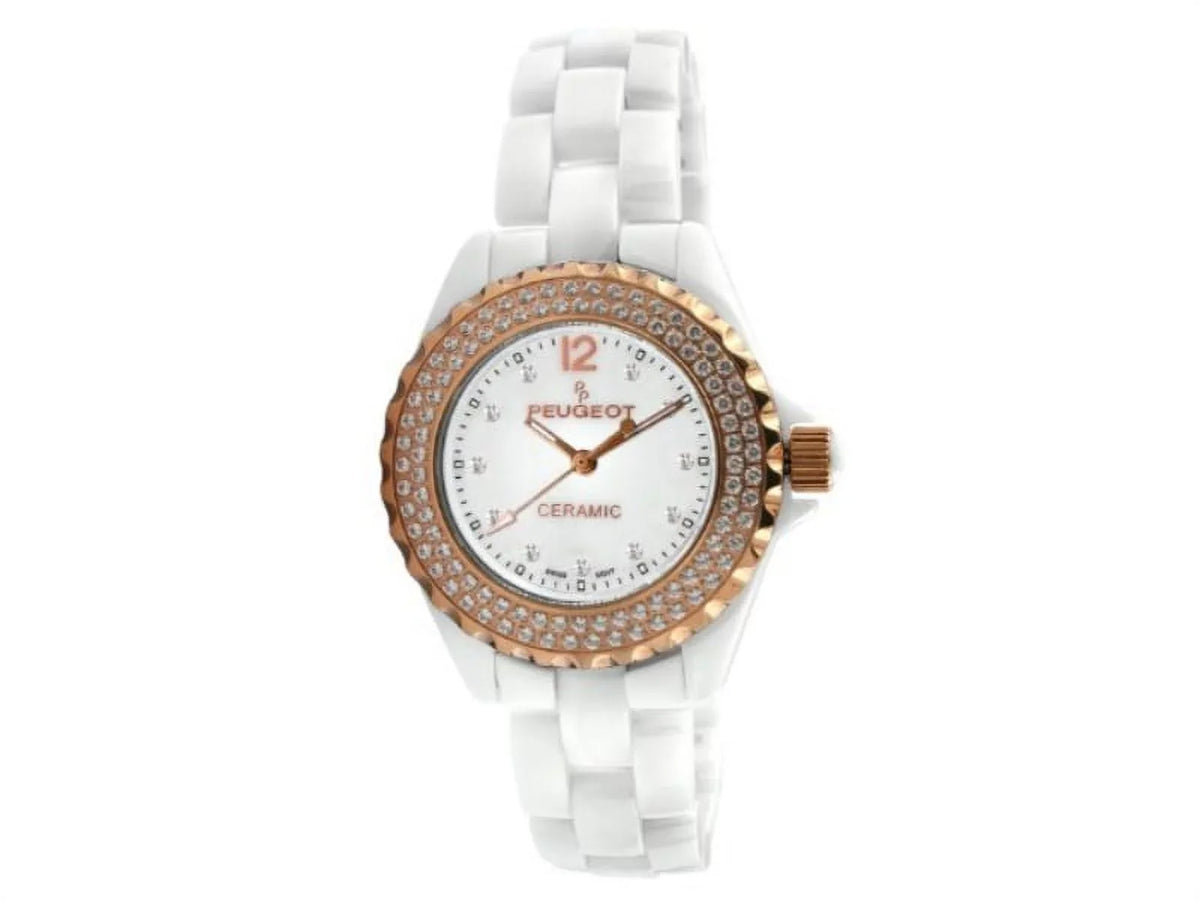 Watch Women's PS4892WR Ceramic Swarovski Dial Swiss White Crystal