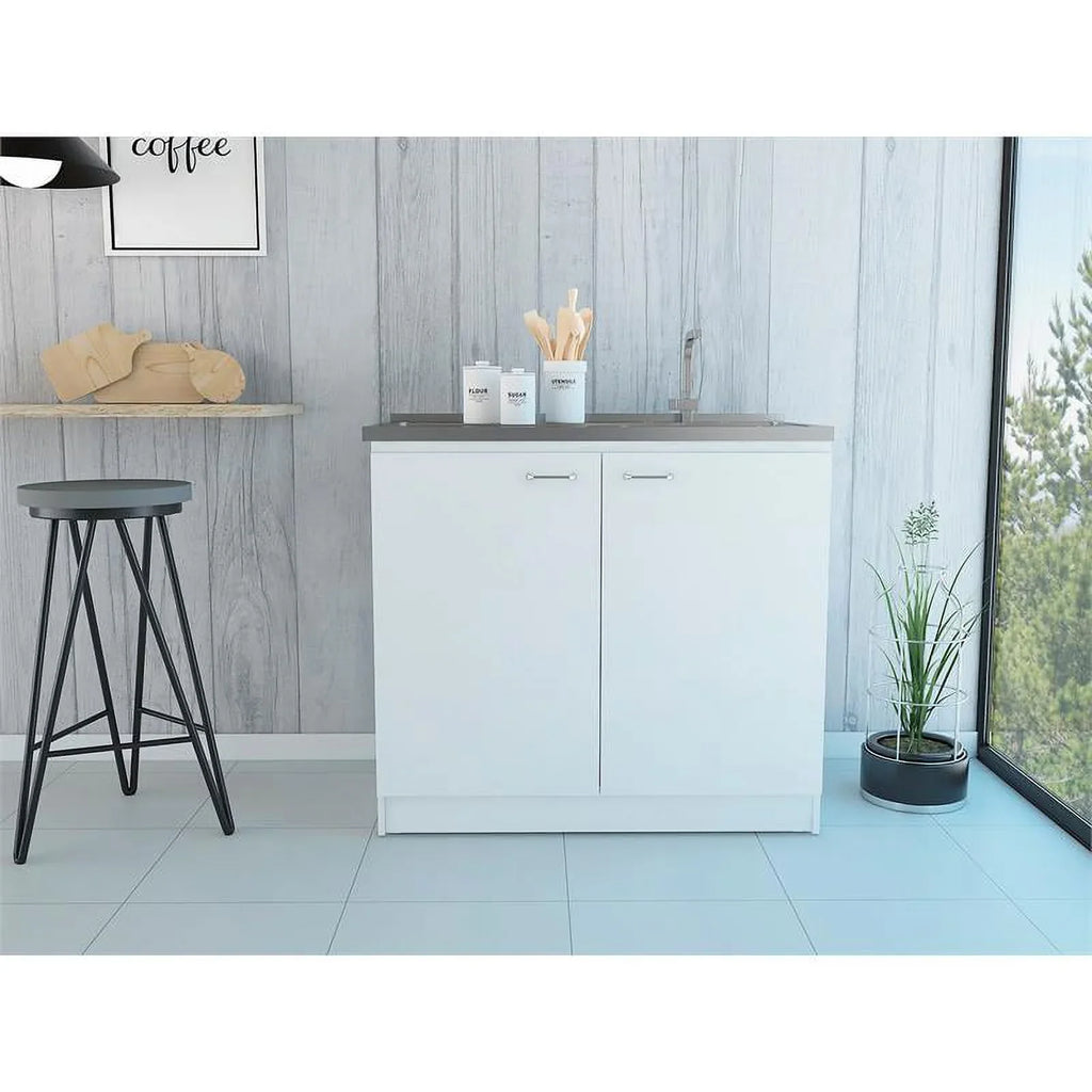 Square Home Island Utility with Wood and Set Kitchen 2-Piece Sink