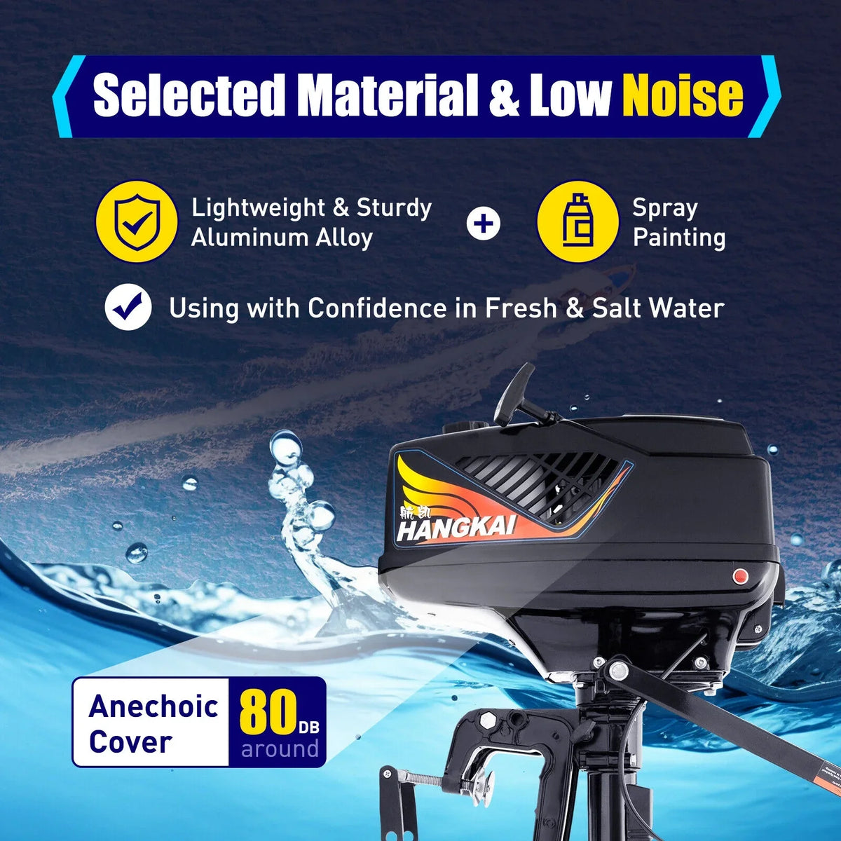 Boat liquid HP Motor Stroke Outboard Outboard Motor Engine 3.6 2 Cooling Boat 90cm/35.4in HANGKAI Fishing CDI