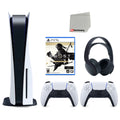 Console Extra Version Disc Playstation Headset Cloth Tsushima Bundle White Ghost Cleaning Controller, and PULSE of Cut Black 5 3D Director's with with