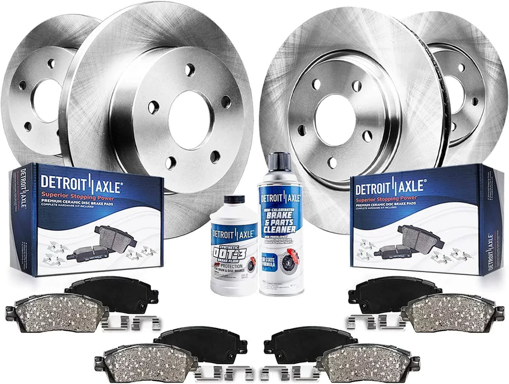 '- Brake Brake 12" Rotors] Rear Grand inch Country C/V Ram & w/Hardware Pads Detroit Replacement Brakes Ceramic inch Dodge Town & Front for Journey Axle Routan Kit Rotors Disc Caravan [11.98" Chrysler