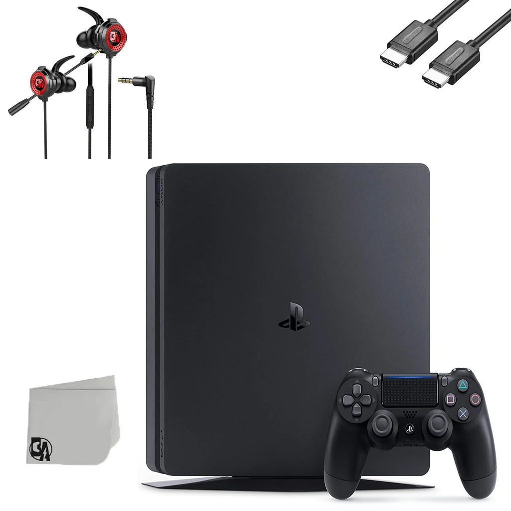 (Refurbished: Pre-Owned BOLT Gaming 4 Black Slim AXTION Gaming Microphone PlayStation Bundle Earbuds Like 1TB With + Console New)